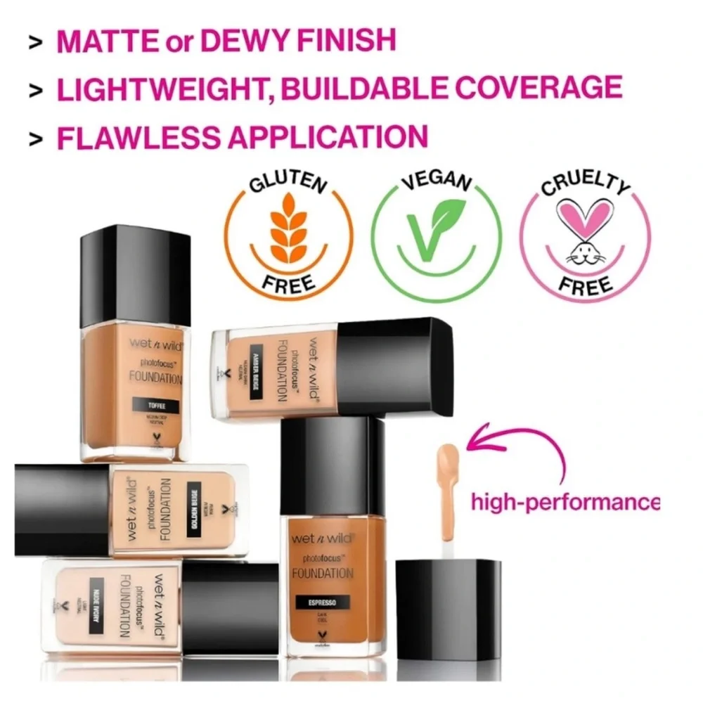 🦋$4 ~ Wet n Wild Photofocus Foundation ~ ‘Soft Ivory’ ~ Matte Finish ~ NEW